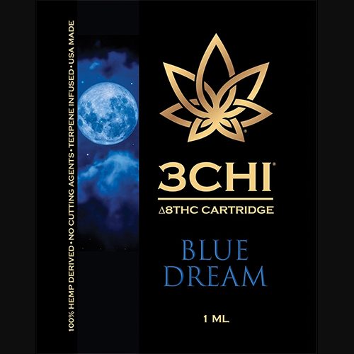 3Chi Delta 8 THC Vape Cartridge with Botanical Derived Terpenes - Blue Dream