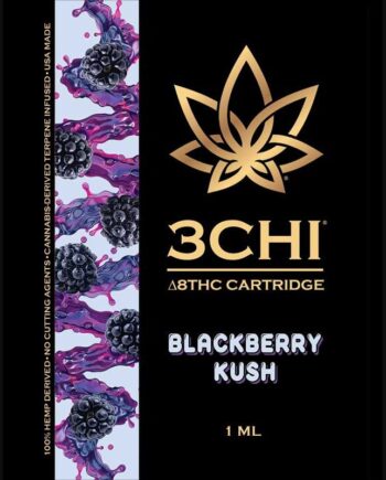 3Chi Delta 8 THC Vape Cartridge with Cannabis Derived Terpenes - Blackberry Kush
